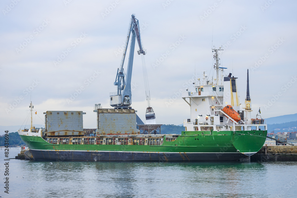 ship loading at the port