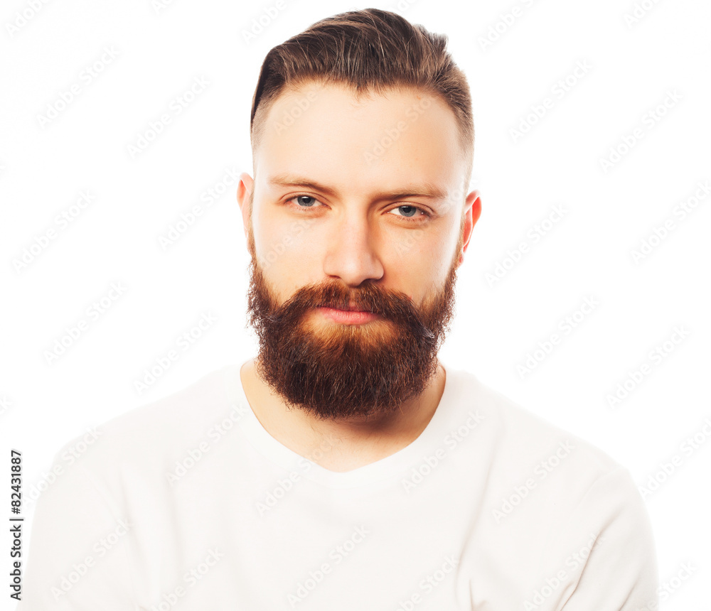 Fototapeta premium Stylish bearded man in white shirt.