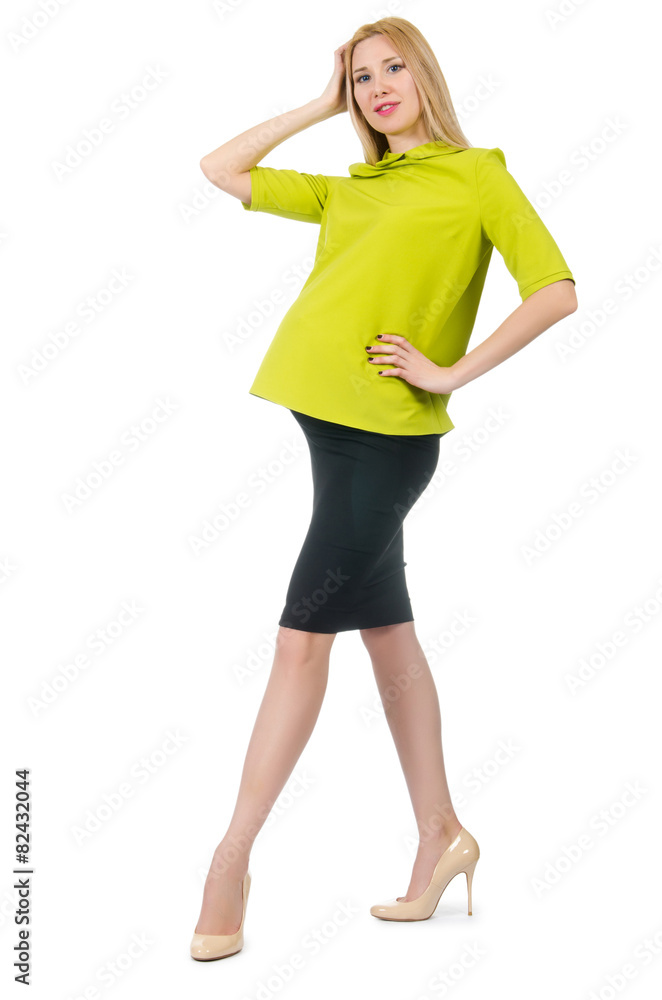 Beautiful pregnant woman isolated on white Beautiful pregnant woman isolated on white