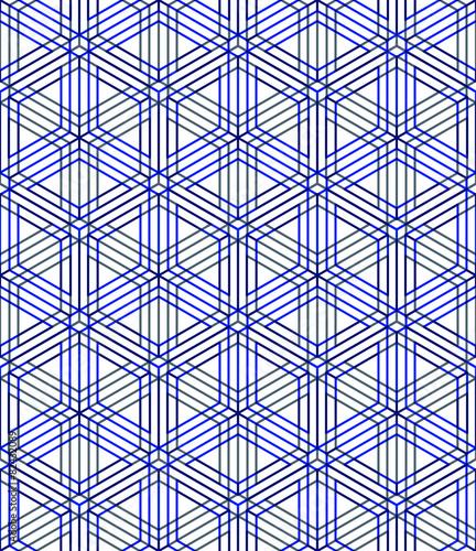 Colored abstract interweave geometric seamless pattern, EPS10. B