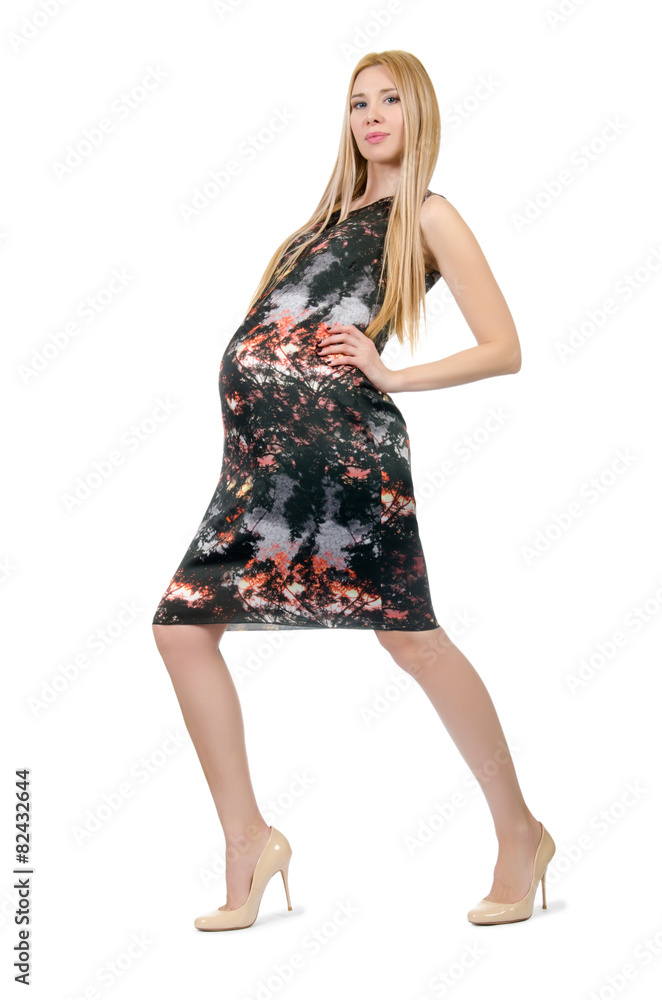 Beautiful pregnant woman isolated on white Beautiful pregnant woman isolated on white