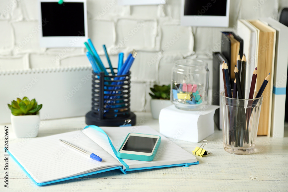 Stylish workplace at home or studio Stylish workplace at home or studio