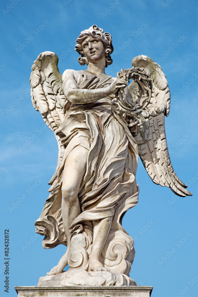 Rome - Angel with the crown of thorns by Bernini - Angels bridge