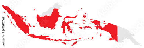 Fotografie, Obraz Map of Indonesia