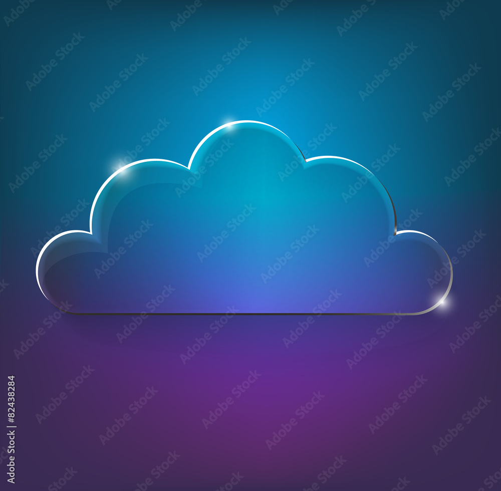 bright eco glossy glass cloud icon vector illustration bright eco glossy glass cloud icon vector illustration