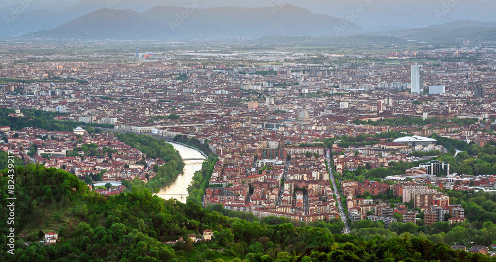 Turin Torino panorama from Superga Stock Photo Adobe Stock