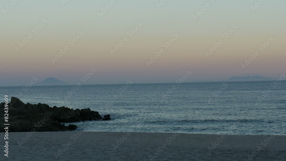 Sunset over Ohama beach in Shimoda. Sunset over Ohama beach in Shimoda.