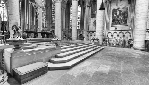 ROUEN, FRANCE - JUNE 15, 2014: Interior of Rouen Cathedral (Notr photo