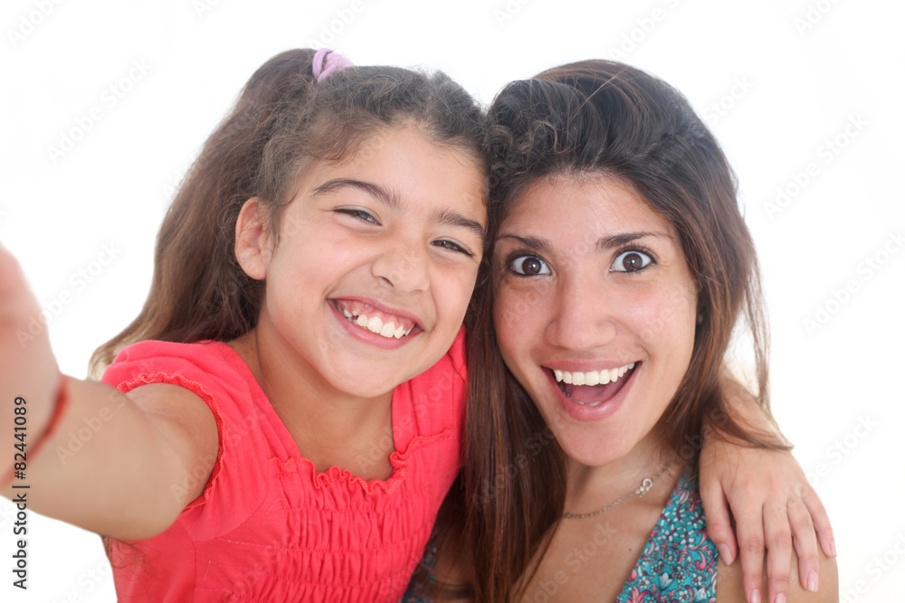 portrait of young mother with her daughter portrait of young mother with her daughter