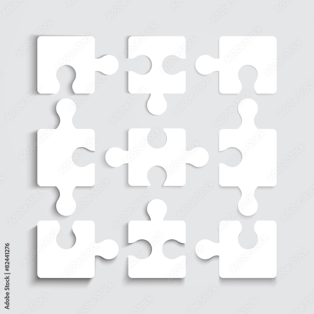Paper flat puzzle template layout vector illustration Paper flat puzzle template layout vector illustration