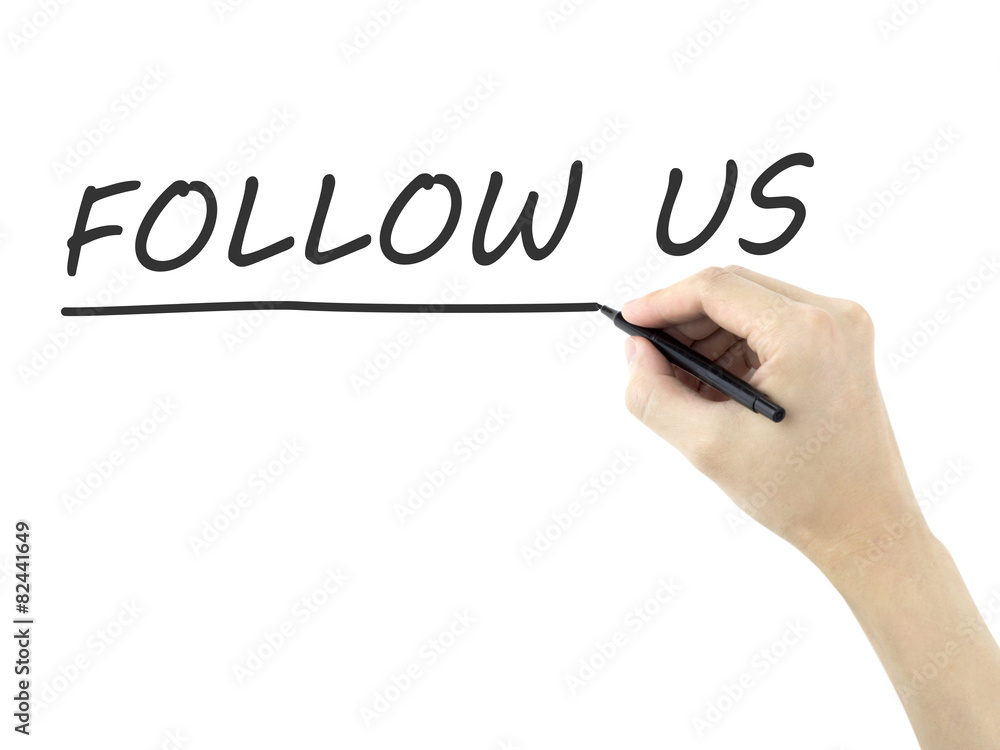 follow us words written by man's hand follow us words written by man's hand