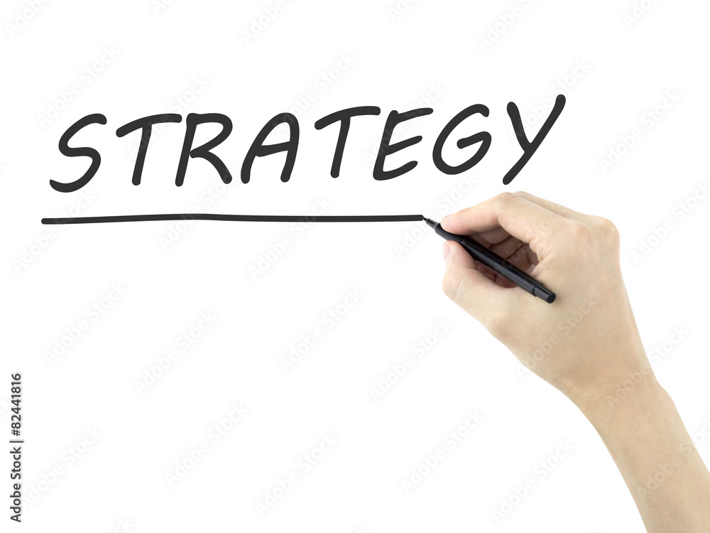 strategy concept written by man's hand strategy concept written by man's hand