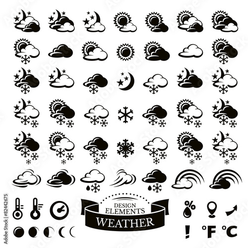 Collection of different weather icons