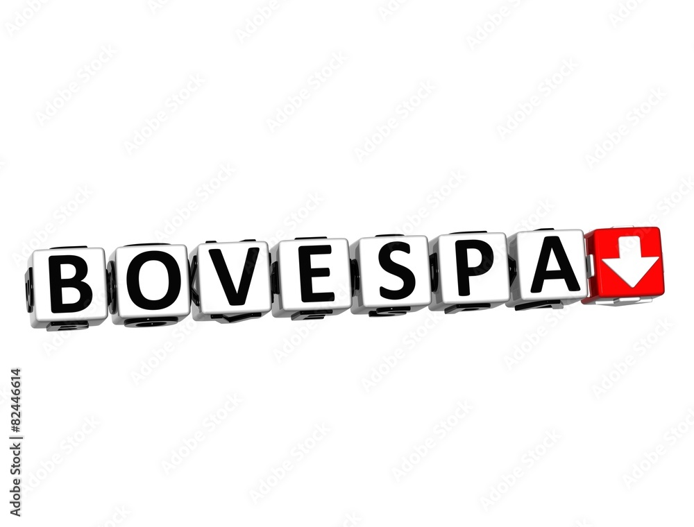 3D BOVESPA Stock Market Block text on white background