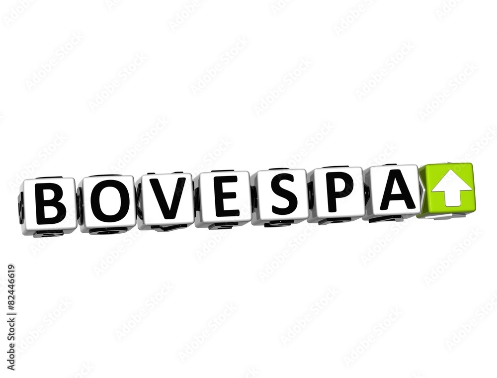 3D BOVESPA Stock Market Block text on white background