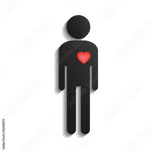 stick figure with heart