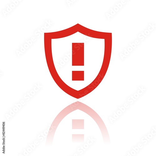 Icono escudo alarma color FB reflejo