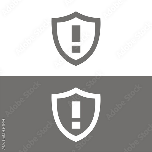 Icono escudo alarma BN