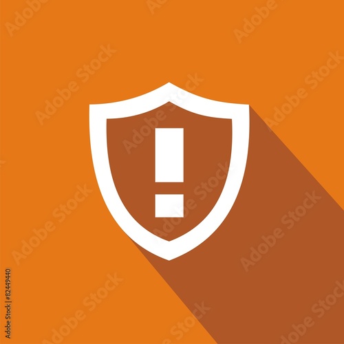 Icono escudo alarma naranja sombra