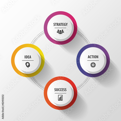 Modern business infographic template. Concept with buttons