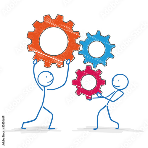 Stickman 3 Colored Gears