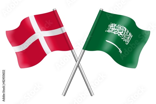 Flags: denmark and Saudia Arabia photo
