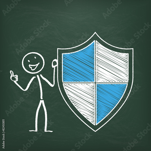 Blackboard Stickman Protection Shield