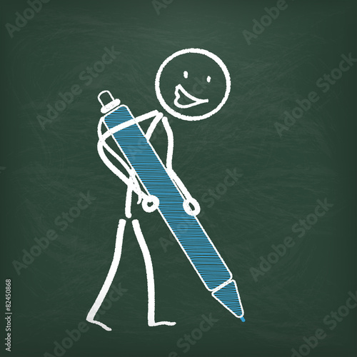 Blackboard Stickman Ballpen