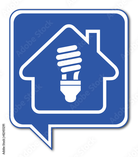 Logo maison et éclairage.