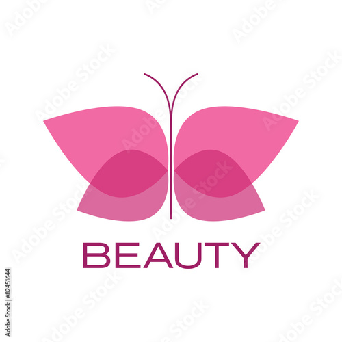 Vector sign butterfly. Spa, yoga and relax concept
