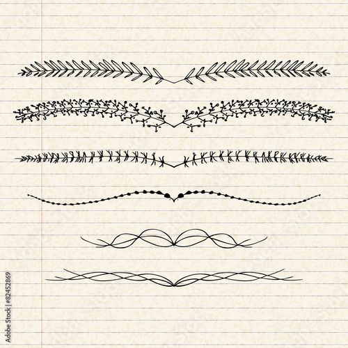 Illustration of dividers on a sheet of lined paper