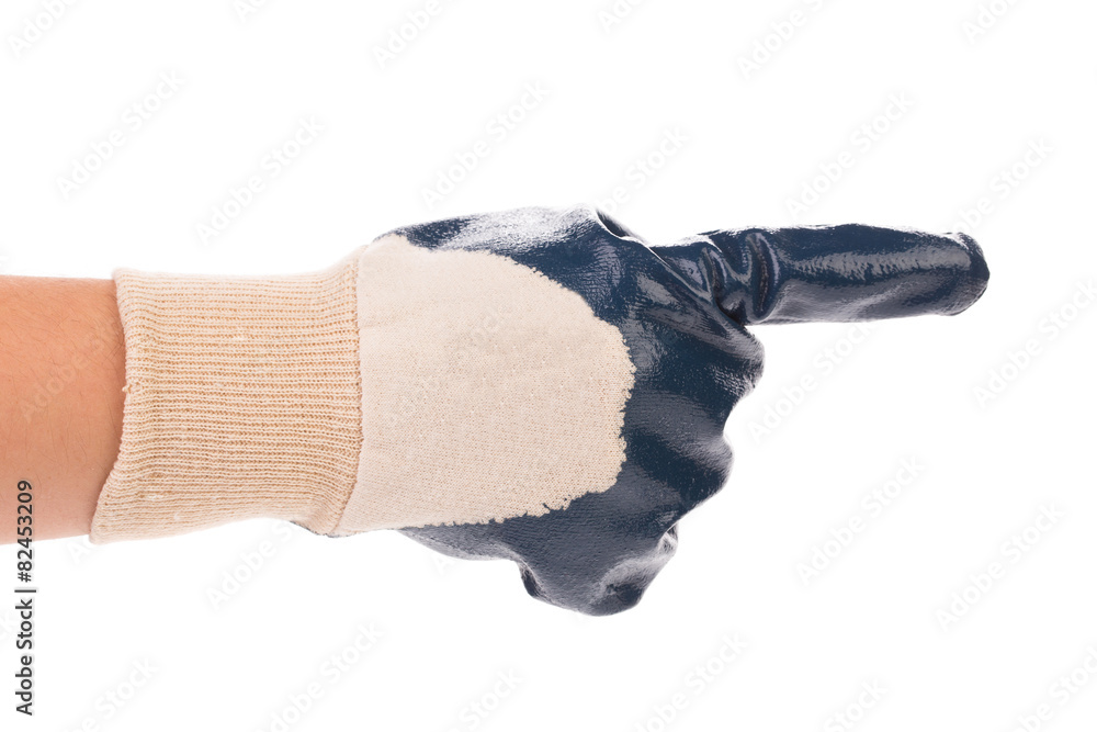 Hand shows one in rubber glove. Hand shows one in rubber glove.