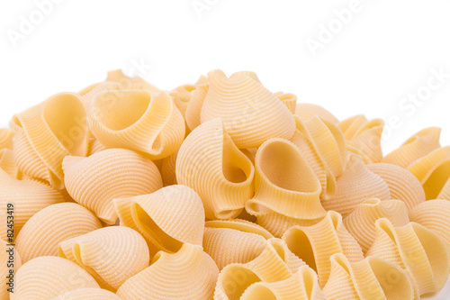 Uncooked italian pasta. Close up.