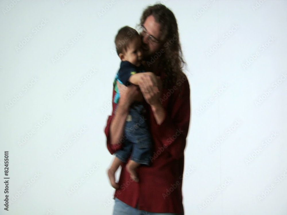 Man dancing with baby boy Man dancing with baby boy