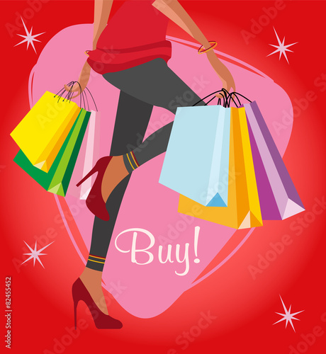 Shopping lady background