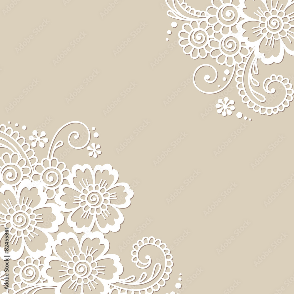 Flower vector ornament corner Flower vector ornament corner