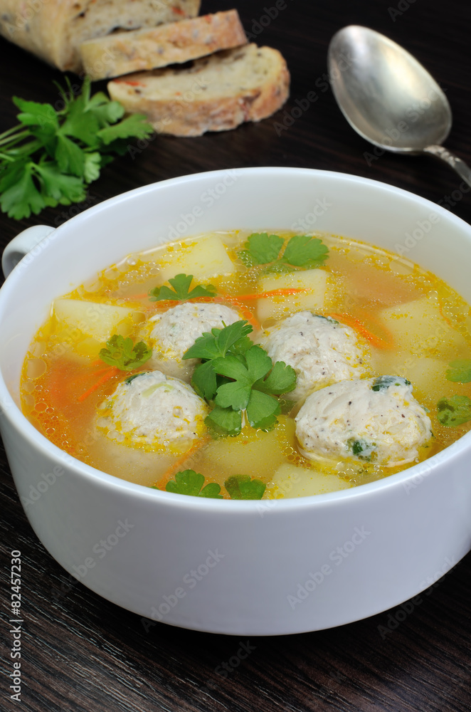Chicken soup with meatballs Chicken soup with meatballs