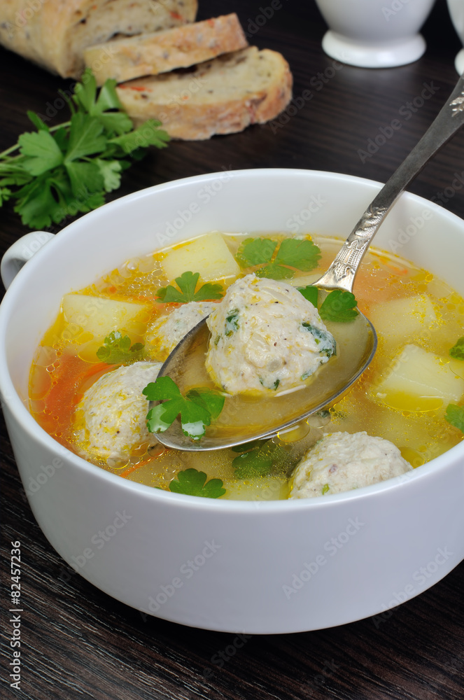 Chicken soup with meatballs Chicken soup with meatballs