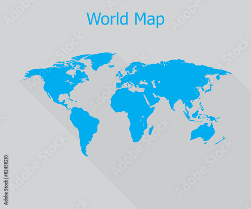 World map flat vector illustration