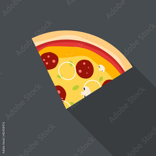 Piece of Italian pizza - flat design. Vector Illustration...