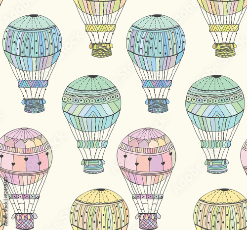 Seamless pattern bright aerostat Vector eps10