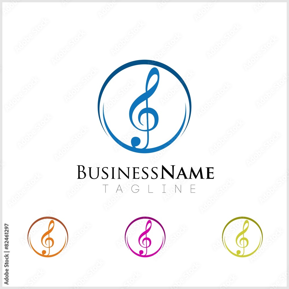 Naklejka premium music logo icon vector