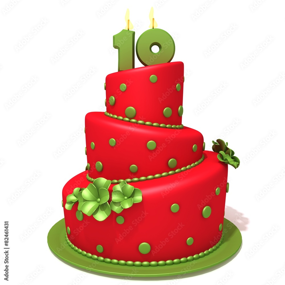 Birthday cake with number ten Birthday cake with number ten