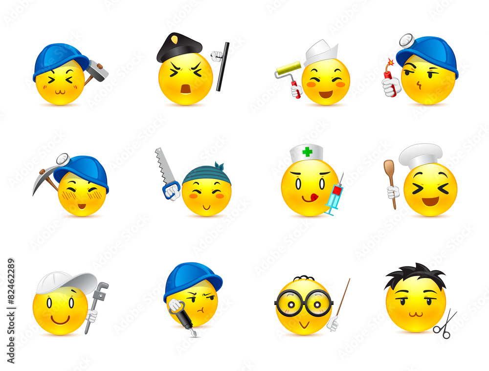 Anime smilies different professions Anime smilies different professions