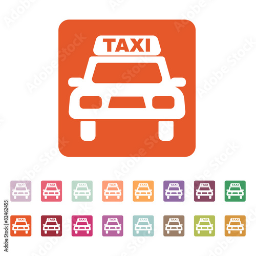 The taxi icon. Taxicab symbol. Flat