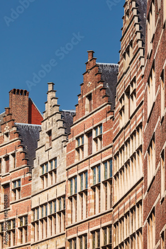 Row of ancient houses in Antwerp  Belgium