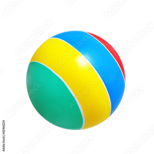 striped bright ball isolated on white background