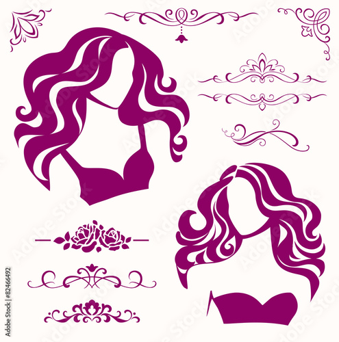 Set  of girl icons