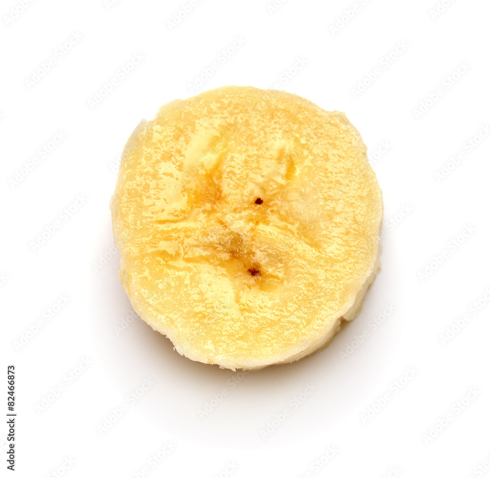 A piece of round banana A piece of round banana