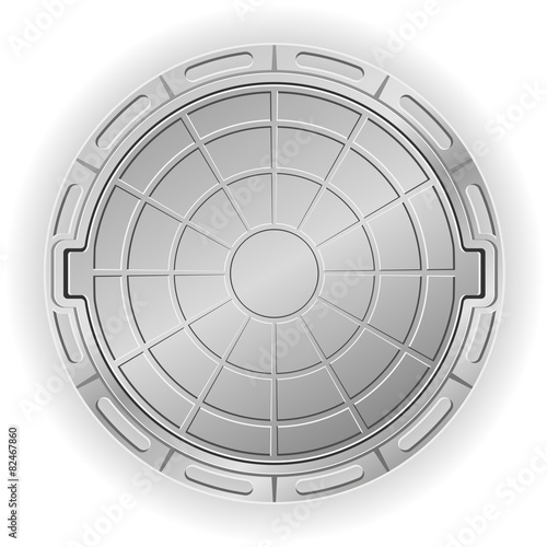 closed manhole vector illustration